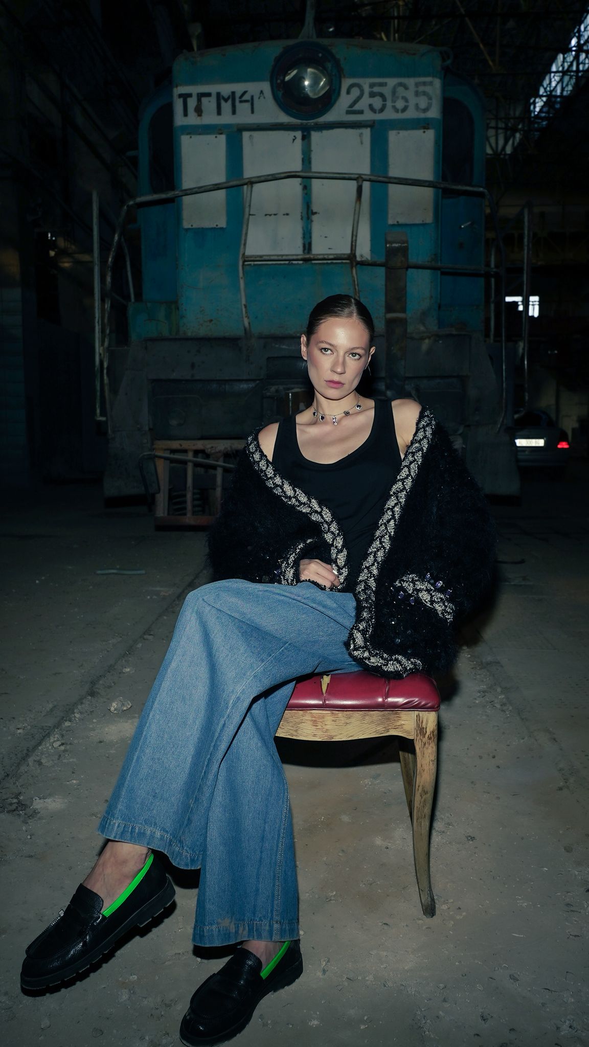 Black Embroidered Cardigan