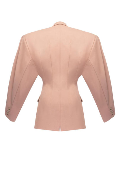 The Sculptural Hourglass Blazer in Dusty Rose