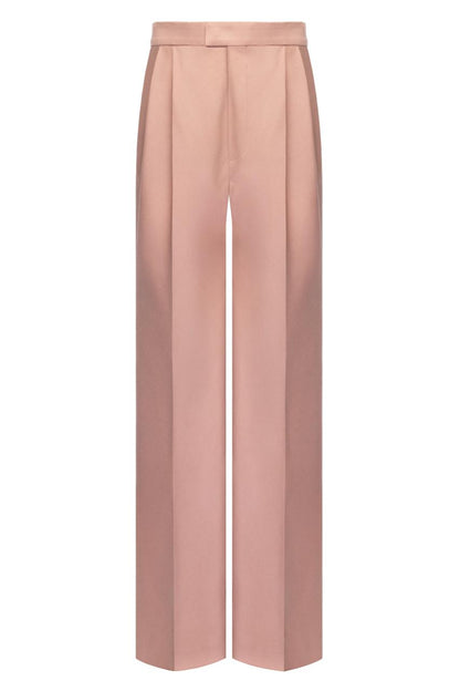 The Pleated Wide Leg Trouser in Dusty Rose