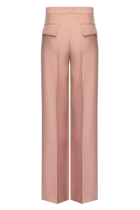 The Pleated Wide Leg Trouser in Dusty Rose