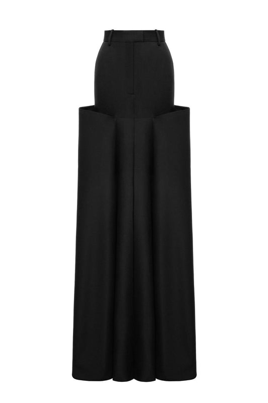 Structured Side-Fold Maxi Skirt