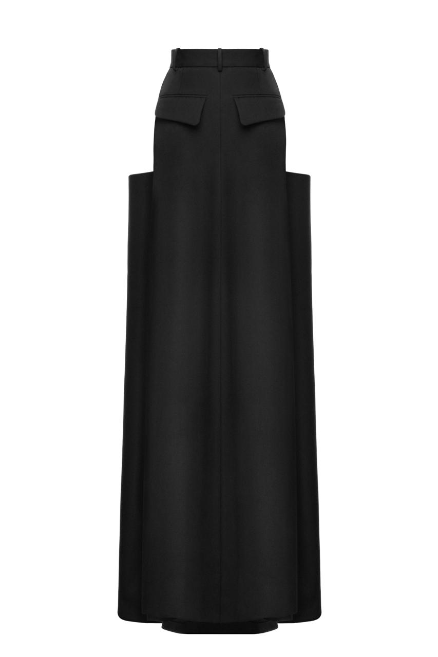 Structured Side-Fold Maxi Skirt