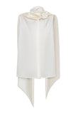 Sleeveless Blouse With A Draped Collar