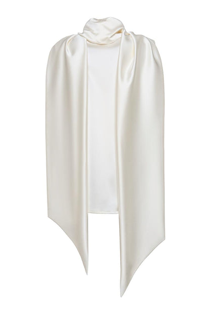 Sleeveless Blouse With A Draped Collar