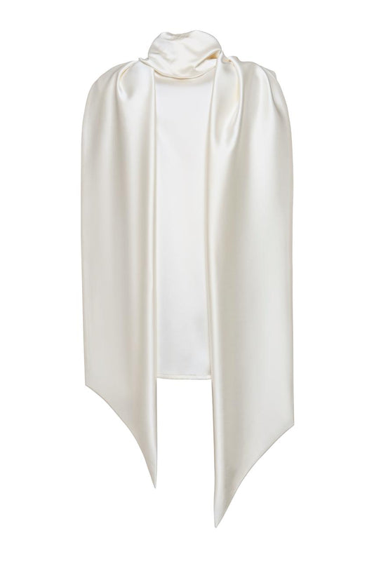 Sleeveless Blouse With A Draped Collar