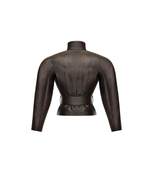 Shawl Lapel Leather Lacket