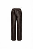 Straight-leg pants in leather