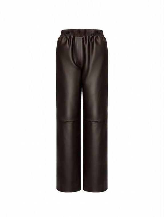 Straight-leg pants in leather