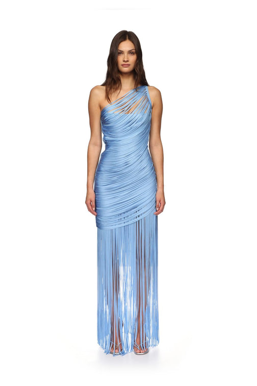 Fringe Draped Knit Dress