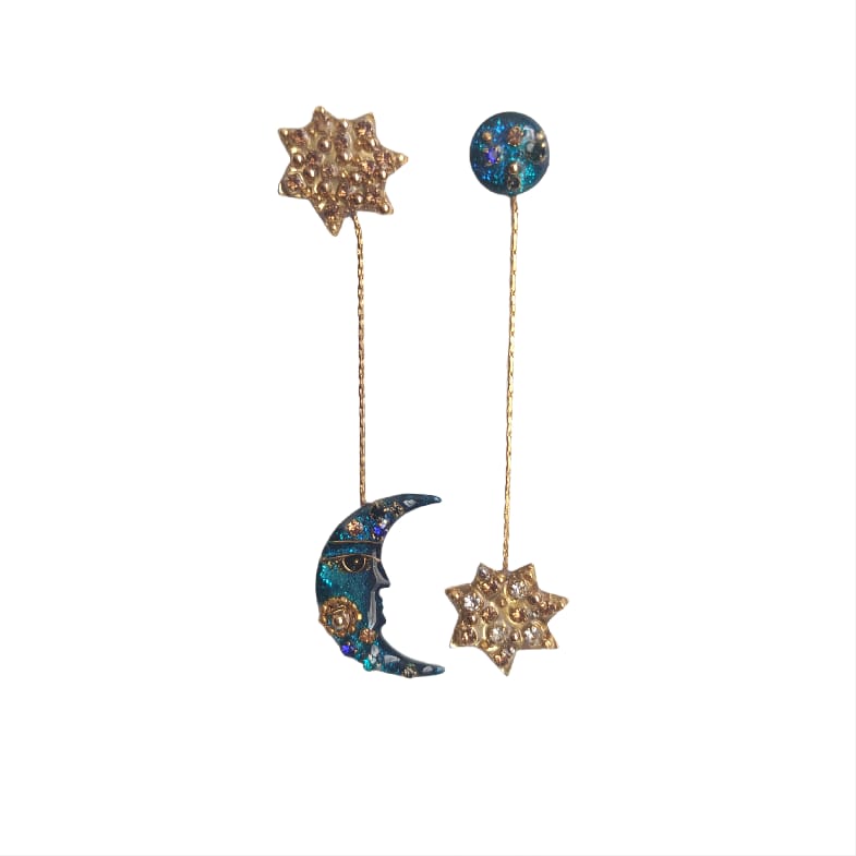 Moon stars earrings