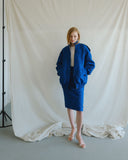 Blue Jacquard Skirt