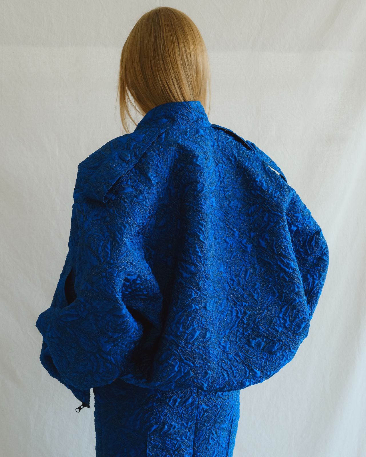 Blue Jacquard Skirt