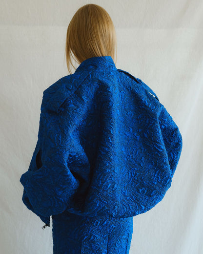 Blue Jacquard Skirt