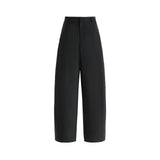 Pants with leather detail