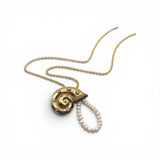 Snail Necklace with Pearls