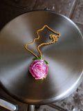 Rose shape brooch necklace with chain