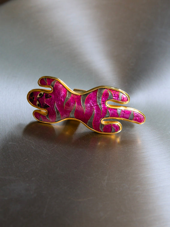 Gongli Pink Tiger Ring