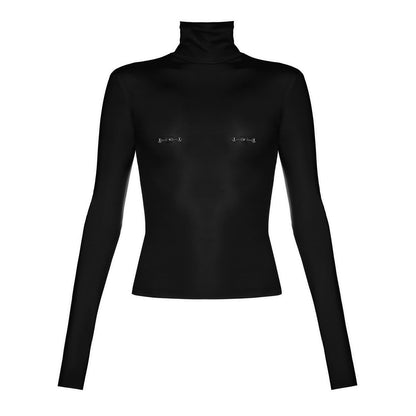 PIERCED TURTLENECK