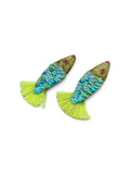 Big fish earrings with thread