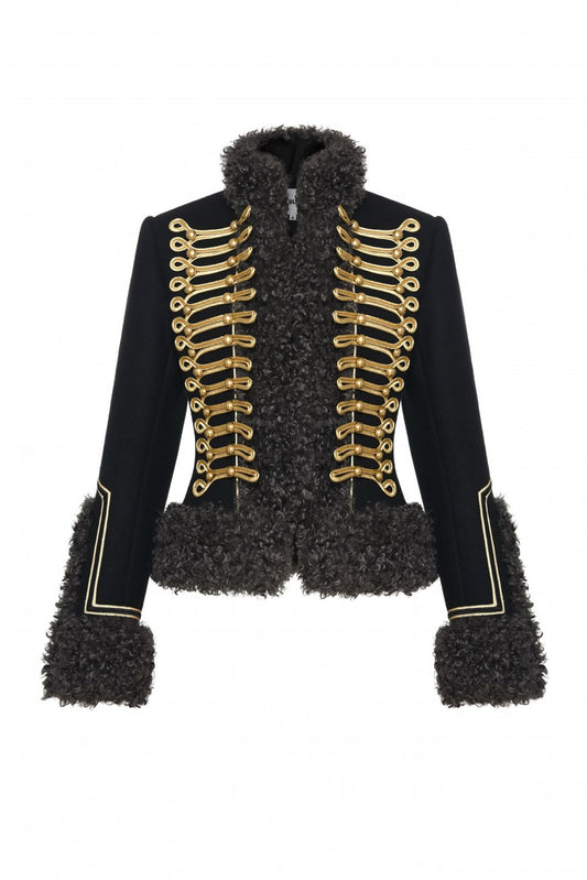 Shearling-Trimmed Hussar Jacket