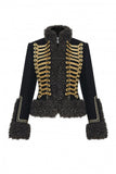 SHEARLING-TRIMMED HUSSAR JACKET