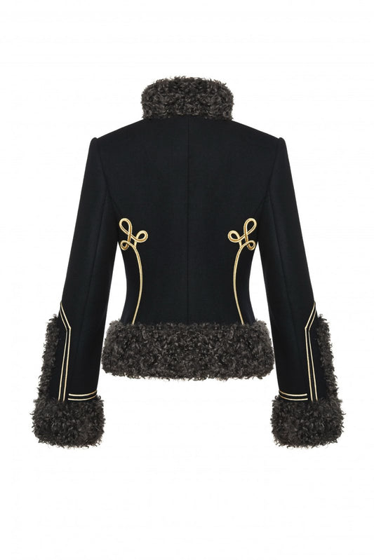 Shearling-Trimmed Hussar Jacket