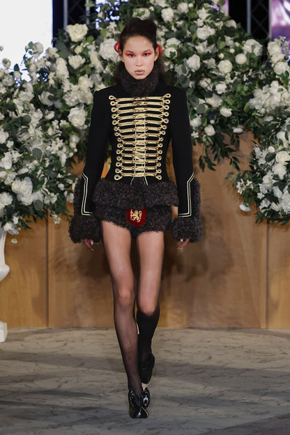 SHEARLING-TRIMMED HUSSAR JACKET