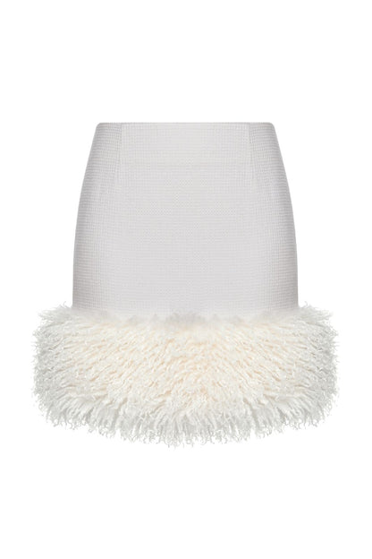 FUR TRIMMED MINI SKIRT