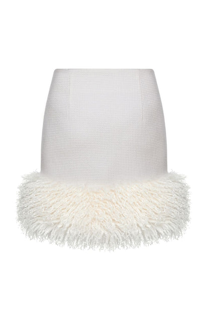 FUR TRIMMED MINI SKIRT