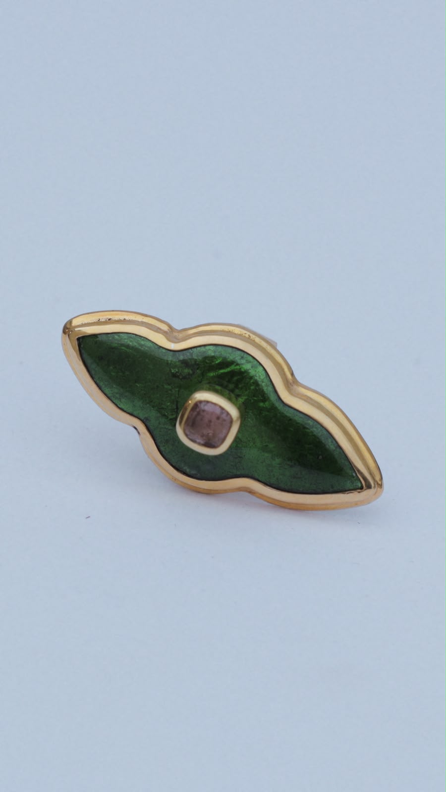 Green Enamel Gemstone Ring