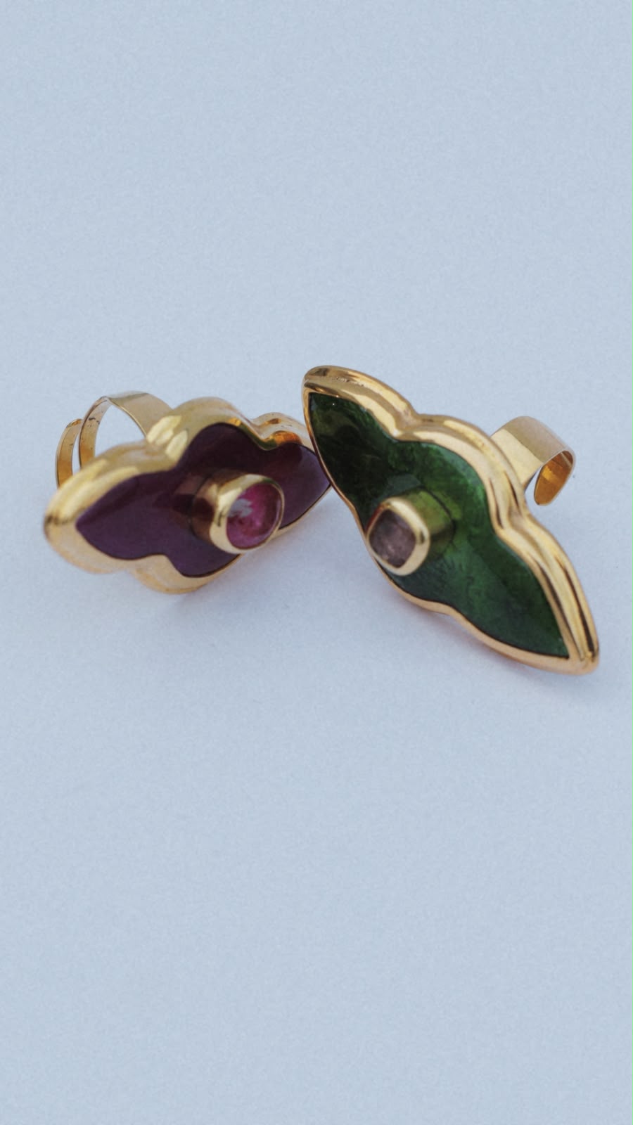 Plum Enamel Gemstone Ring