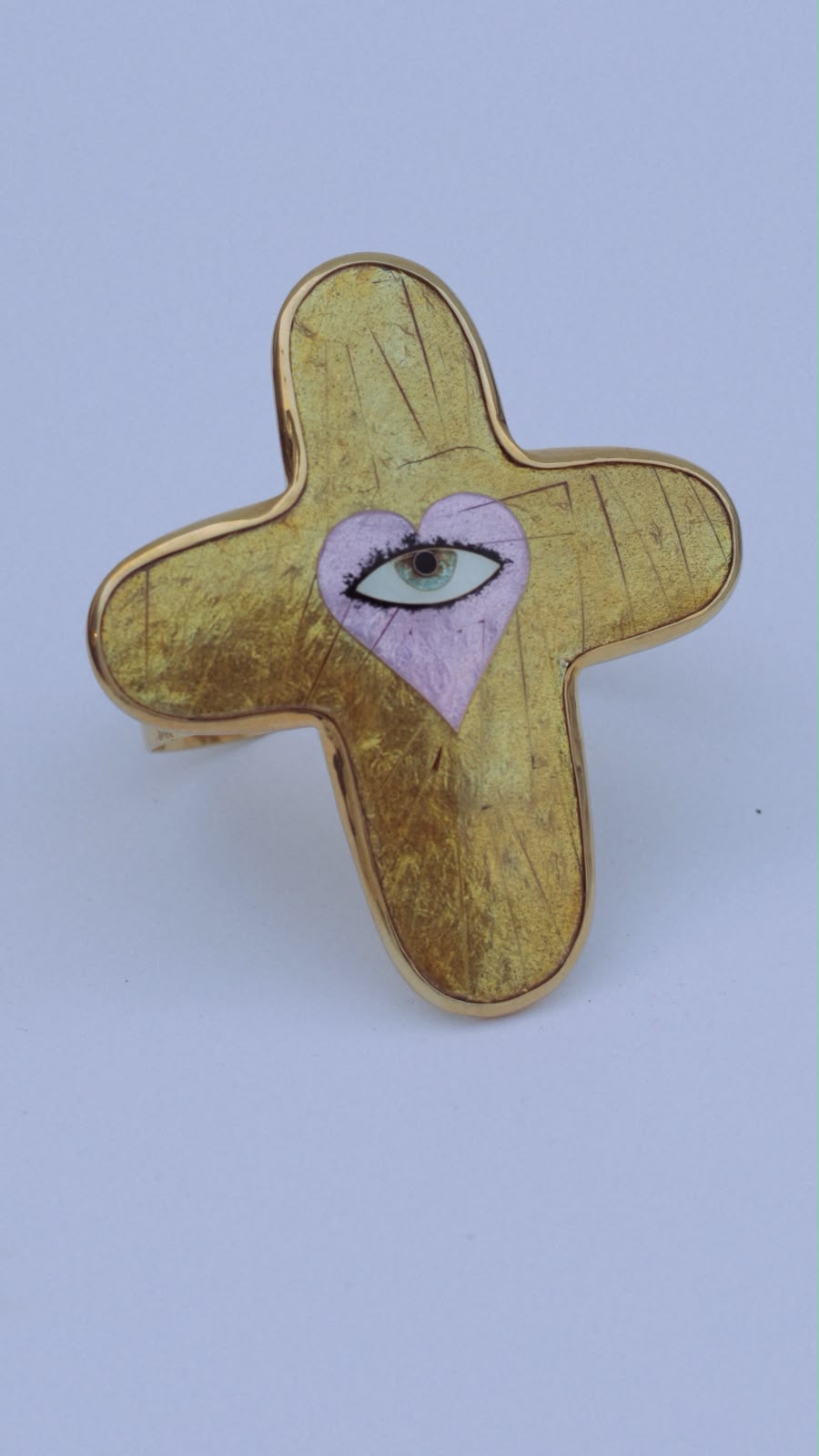 Golden Cross Eye Enamel Bracelet