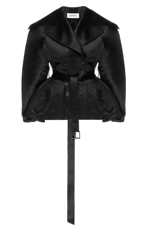 Structured Belted Trench Jacket