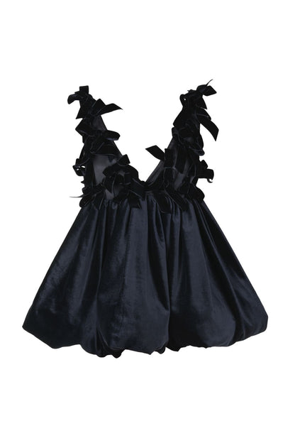 Velvet Bubble Hem Dress