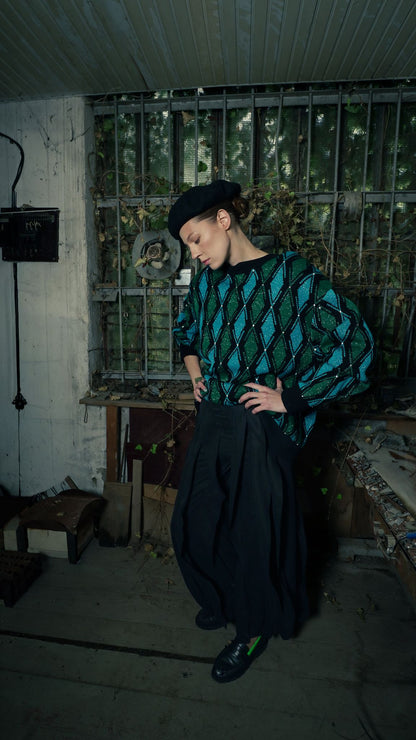 Sweater W/ Green And Blue Details