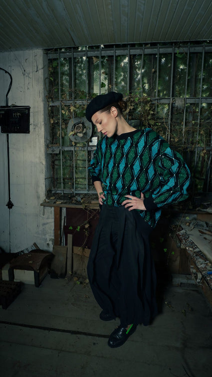 Sweater W/ Green And Blue Details