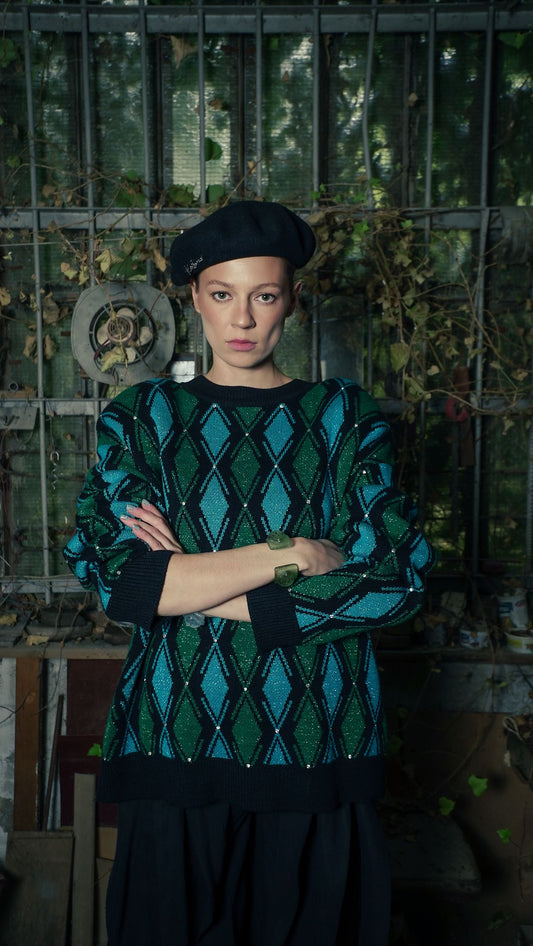 Sweater W/ Green And Blue Details