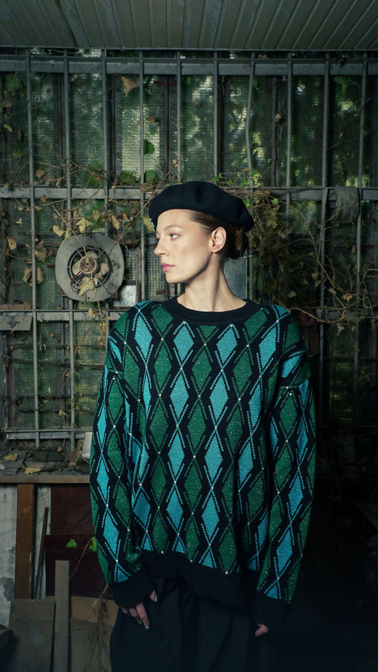 Sweater W/ Green And Blue Details