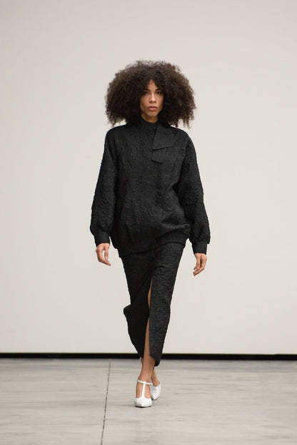 Black Jacquard Jacket/Bomber