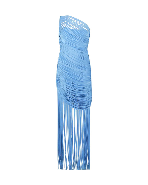 Fringe Draped Knit Dress