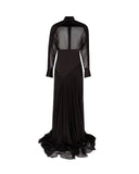 Collared Contrast Panel Gown