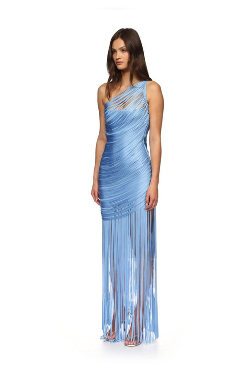 Fringe Draped Knit Dress