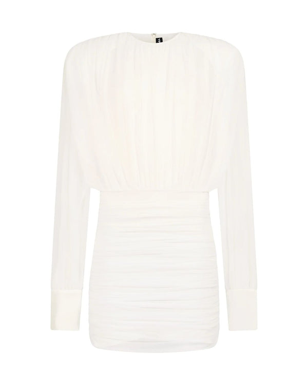 Ruched Long Sleeve Mini Dress