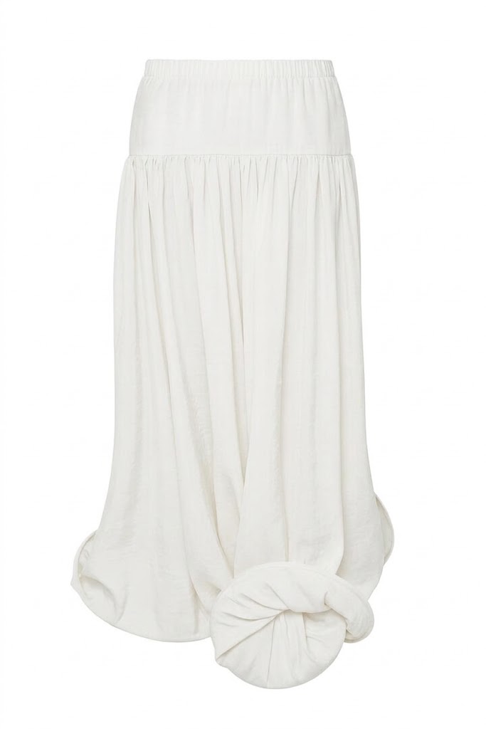 circle bottom white skirt
