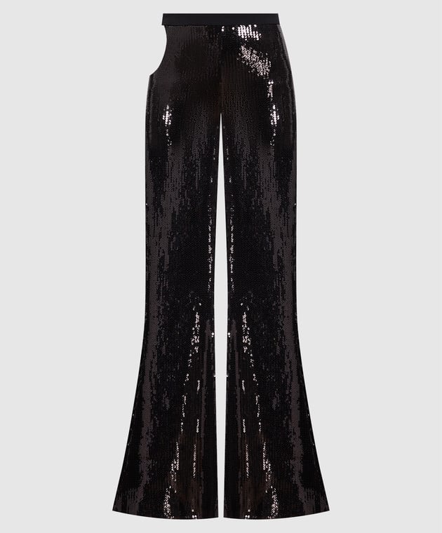 David Koma Black pants with sequins