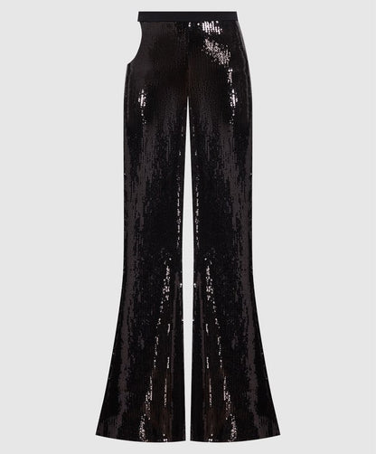 David Koma Black pants with sequins