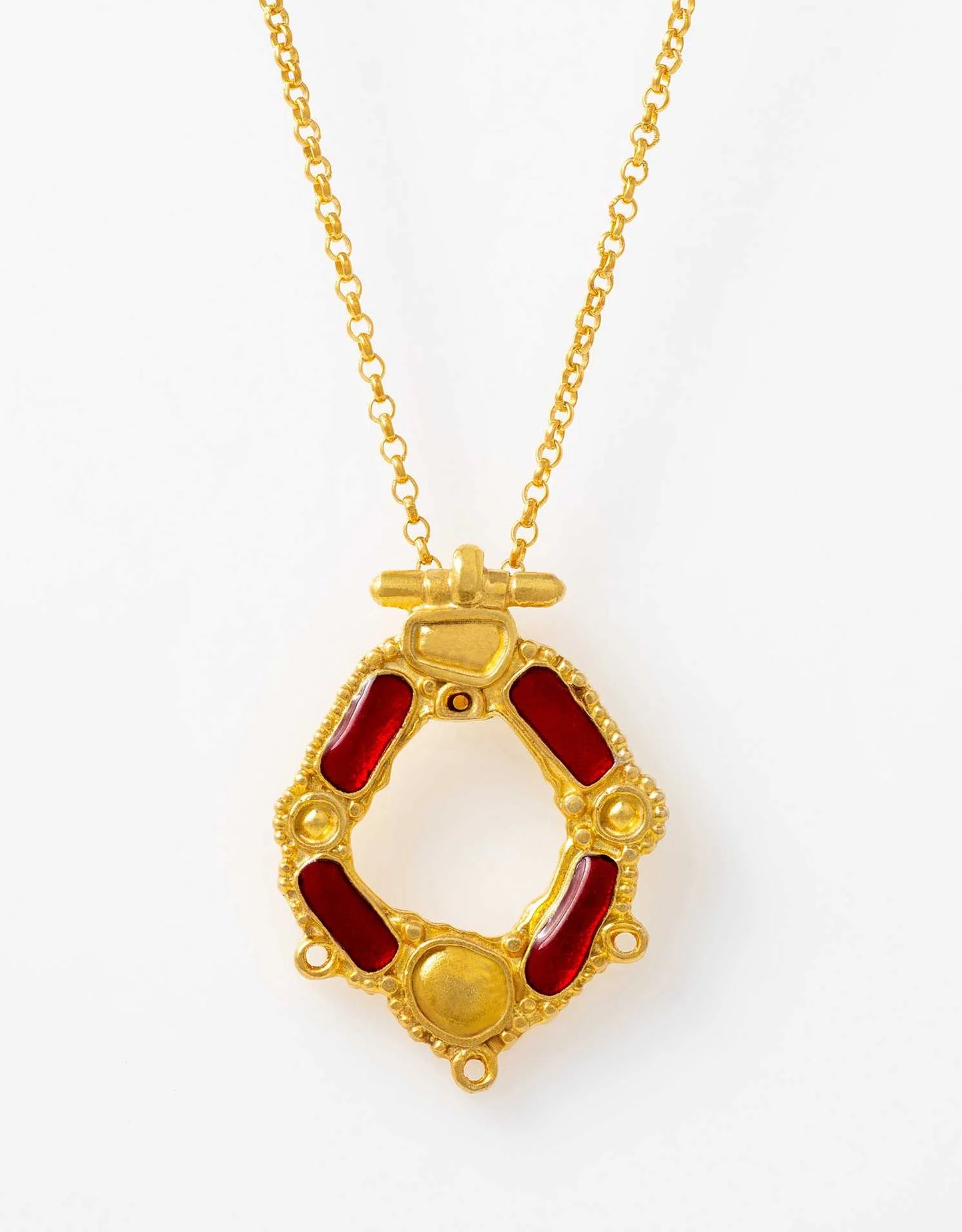 chronos necklace with red enemal
