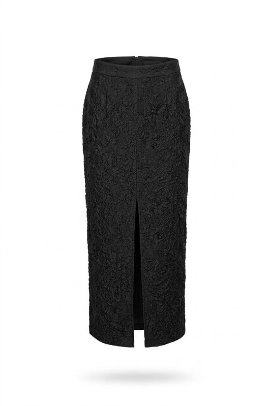 Black Jacquard Skirt wit slit