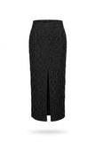 Black Jacquard Skirt wit slit