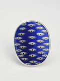 Blue big ring with  eyes